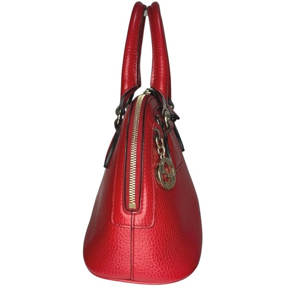 Gucci Red Leather Dome Satchel Crossbody Bag w Strap & Dust Bag | Excellent - Picture 4 of 14